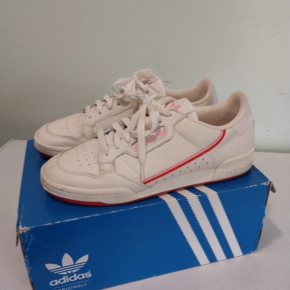 Adidas White and Red Sneakers